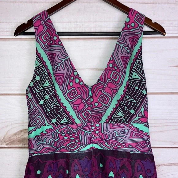 Nanette Lepore V Neck Silk & Linen Dress - Picture 4 of 10